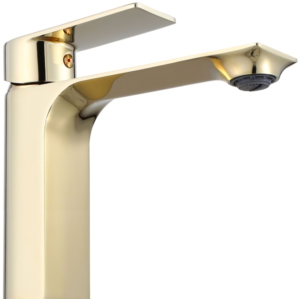Baterie Lavoar REA URBAN GOLD HIGH, Montaj Pe Blat, Capat Fix, Inaltime 29 Cm, Finisaj Auriu - Img 5