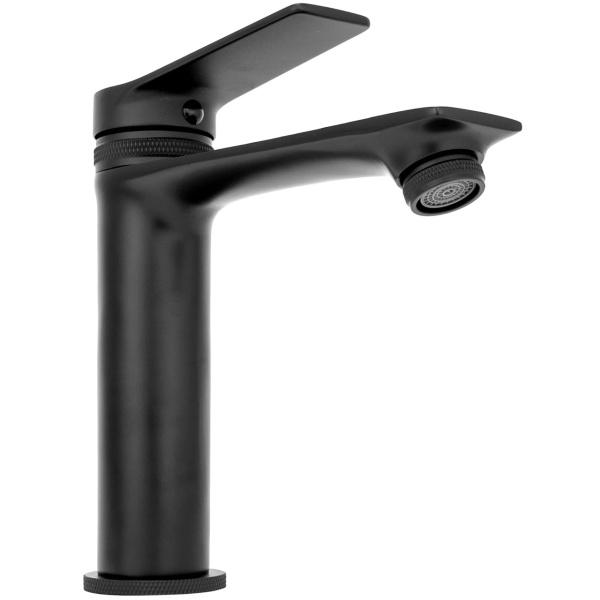 Baterie Lavoar REA VIRAL BLACK LOW, Montaj Pe Blat, Capat Fix, Monocomanda, Inaltime 18 Cm, Negru - Img 4