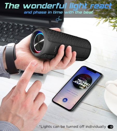 Boxa Portabila SeveShop E20, Rezistenta la Apa IPX67, Conectivitate Bluetooth Stabila, Sunet Puternic si Baza Profunda, Microfon Integrat pentru Apeluri, Autonomie Extinsa, Design Compact si Robust, Ideala pentru Interior si Exterior, Negru Electro - Img 7