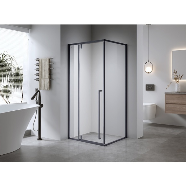 Cabina de dus BS12B Dreptunghiulara , Design Modern 110x80cm, Culoare Negru - Img 3