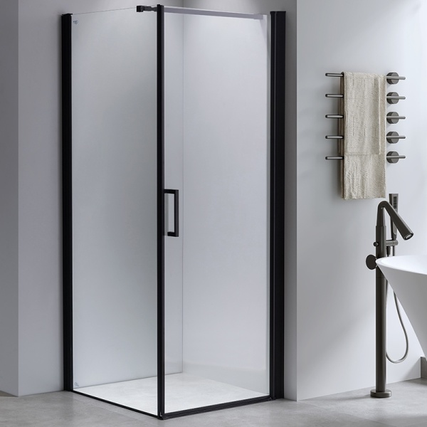 Cabina de dus cu sticla securizata rame negre ZES-BS04B 90 x 90 cm - Img 3
