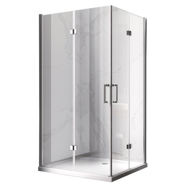 Cabina de dus dreptunghiulara din sticla securizata cu cadita de dus neagra KZ12B/ST03A 100 x 80 cm - Img 5