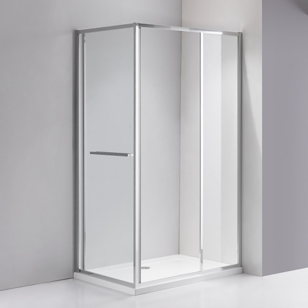 Cabina de dus Kira Dreptunghiulara 100x90cm, Design Modern, Culoare Crom - Img 3