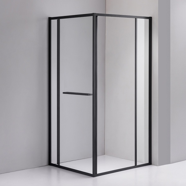 Cabina de dus Kira Dreptunghiulara 120x80cm, Design Modern, Culoare Negru - Img 3