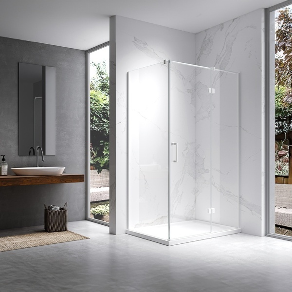 Cabina de dus KZ03C Dreptunghiulara 120x90cm, Design Modern, Culoare Alb - Img 3