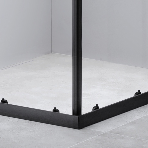 Cabina de dus patrata BL30D, Usi glisante, Dimensiune 70x70cm, Culoare Negru - Img 4