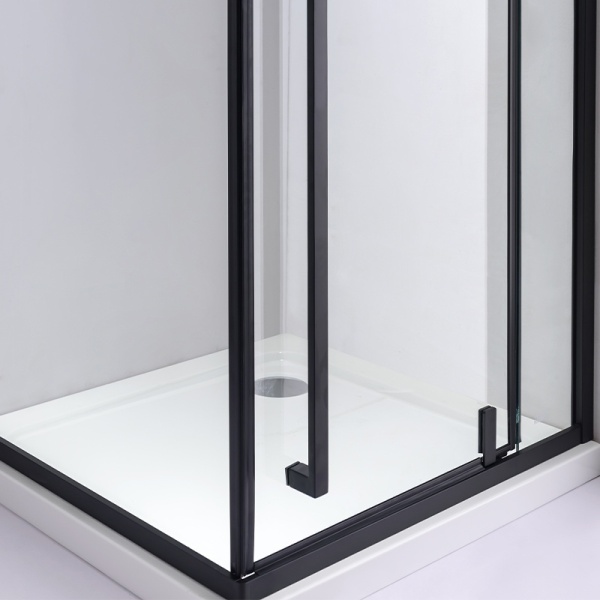 Cabina de dus Patrata BS11A, Dimensiune 80x80cm , Culoare Negru - Img 4