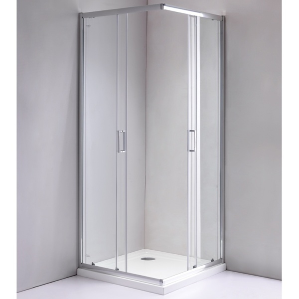 Cabina de dus patrata din sticla securizata 5mm si rame cromate cu cadita neagra inclusa KZ93A-ST02A 80 x 80 cm - Img 5