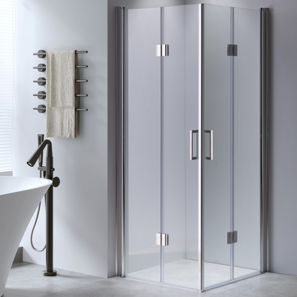 Cabina de dus patrata din sticla securizata rama cromata KZ1270A 70x70 cm - Img 4