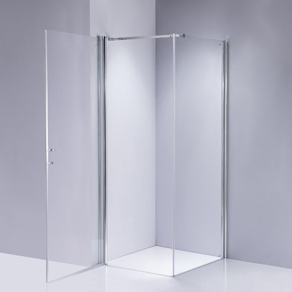 Cabina de dus Patrata KZ1190C, Design Modern 100x100cm, Culoare Crom - Img 6