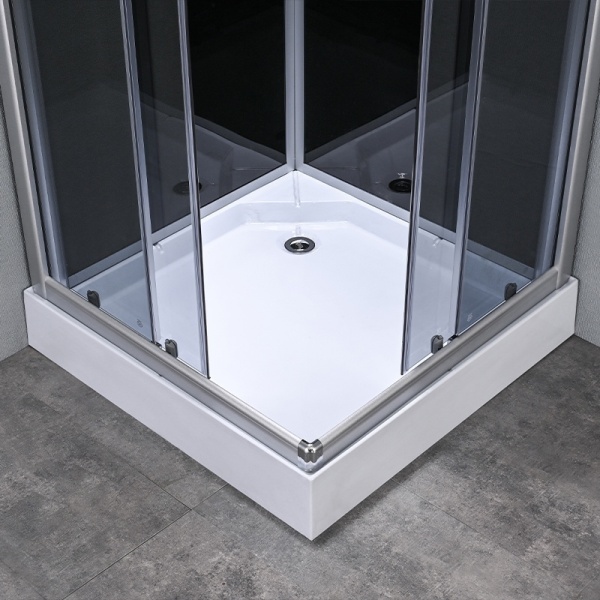 Cabina de dus patrata WSH309A , cu cadita de dus 80x80cm , Culoare Gri - Img 6
