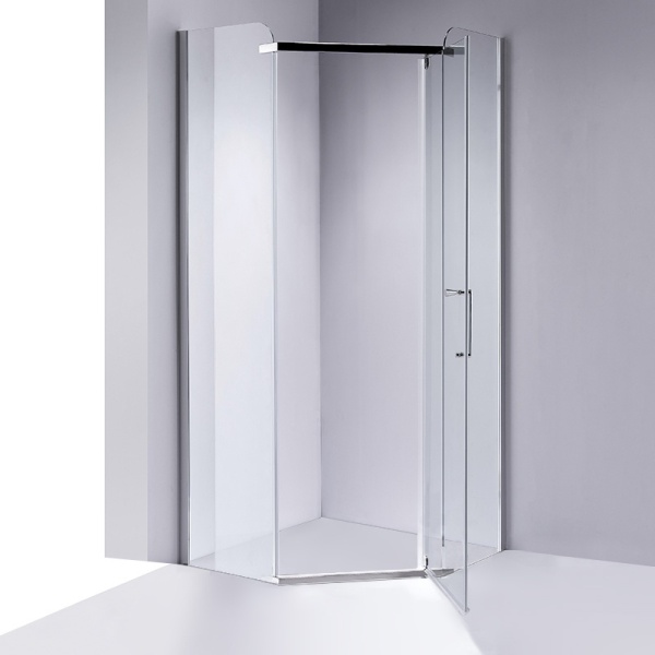 Cabina de dus Pentagonala KZ91B, Dimensiune 90x90cm, Culoare Crom - Img 2