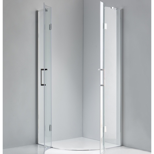 Cabina de dus Semirotunda KZ92A, Design Modern 80x80cm, Culoare Crom - Img 6