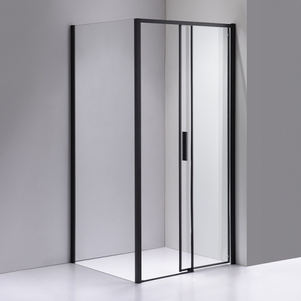 Cabina de dus Super Slim Nova 100x90cm, Design Modern , Culoare Negru - Img 4