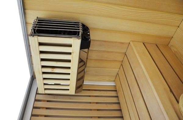 Cabina multifunctionala sauna uscata, sauna cu aburi si cabina de dus, montaj stanga alba 180 x 110 x 223 cm - Img 7