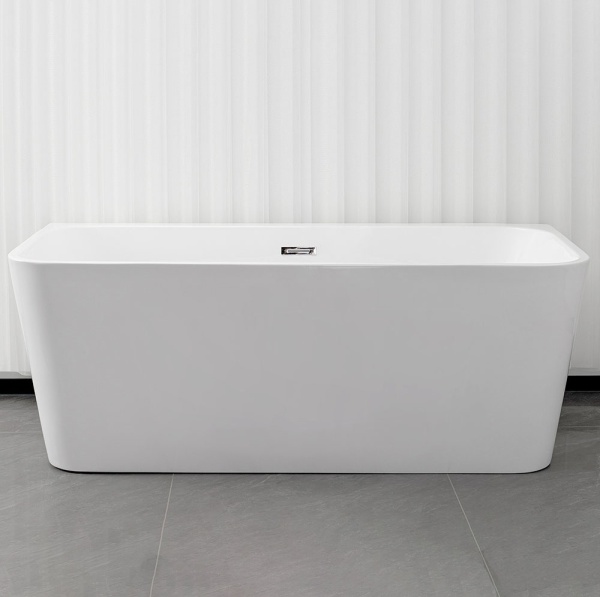 Cada De Baie De Sine Statatoare , Design Modern 150x75x58cm, Culoare Alb - Img 2