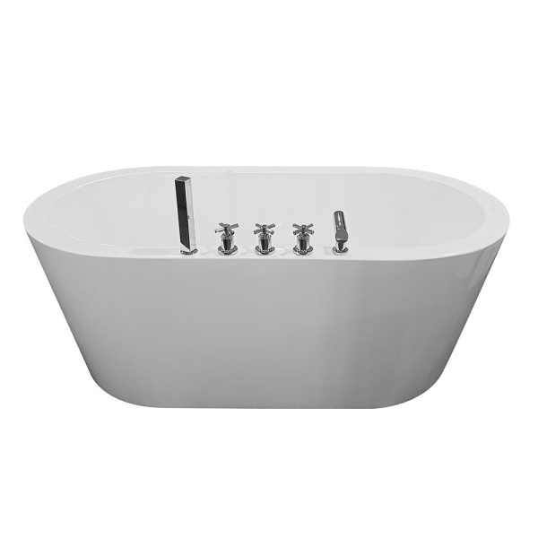 Cada de baie freestanding cu baterie crom 148X75X58cm - Img 6
