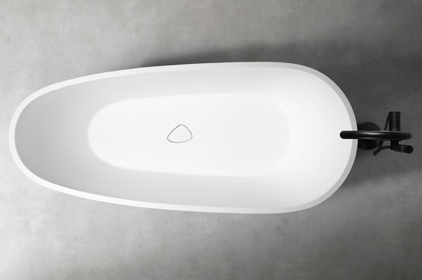 Cada De Baie Freestanding, Design Modern 170x75x60cm, Strat Abraziv, Culoare Albastru Gri/Alb - Img 5