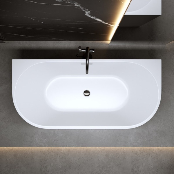 Cada de baie LENA 527D, Dimensiune 170x75cm, Culoare Alb, Deversor Crom - Img 5