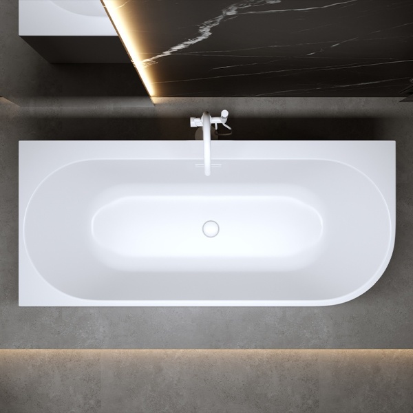 Cada de baie MERA 509A/Stanga, Dimensiune 140x75cm, Culoare Alb, Deversor Alb Mat - Img 3