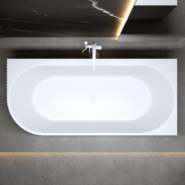 Cada de baie RIO 504A, Dimensiune 140x75cm/Dreapta, Design Elegant, Culoare Alb, Deversor Alb - Img 4