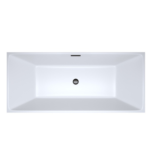 Cada de baie Santa 507A 150x75cm, Culoare Alb , Deversor Negru - Img 6