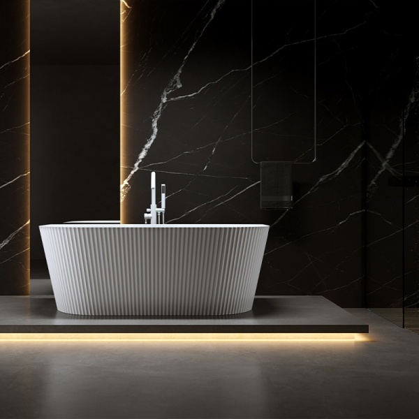 Cada de baie suport CARLO 571C, Dimensiune 160x75cm, Design Elegant, Culoare Albb, Deversor Alb - Img 7