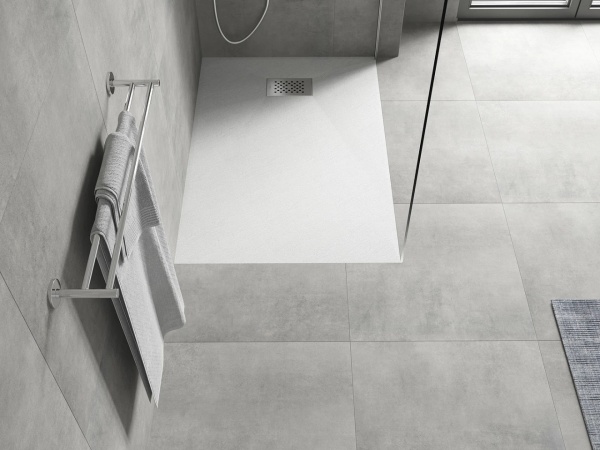 Cadita de dus Hugo 110x90 cm, alb??, SMC, cu capac inox ?? Model 42109011-X - Img 7