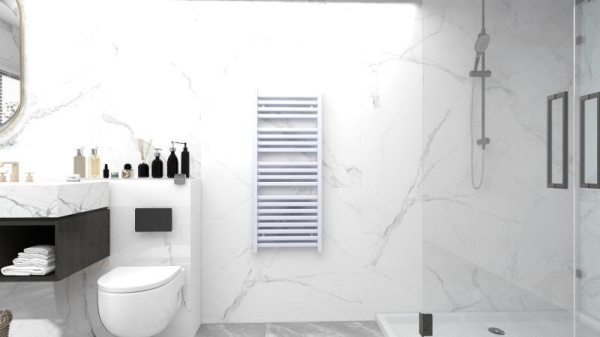 Calorifer de baie Portprosop Duo White 120x50cm, Culoare Alb - Img 3