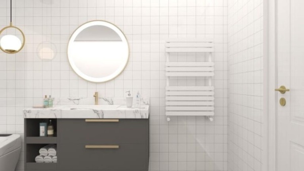 Calorifer Portprosop Flat White 80x50cm, Design Modern, Culoare Alb - Img 2