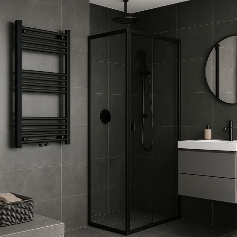 Calorifer vertical CORSO-BL-3 pentru baie 80x50, negru - Img 5