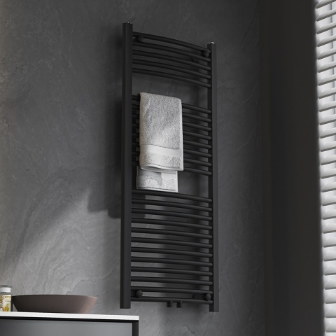 Calorifer vertical CORSO-BL-4 pentru baie 120x50, negru - Img 4