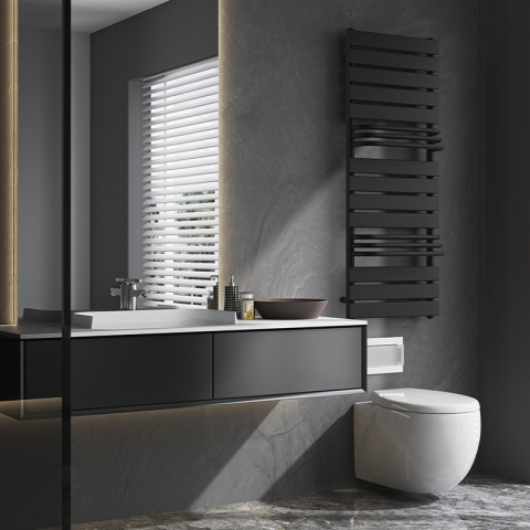 Calorifer vertical Fuego-Blu pentru baie 128x50, negru - Img 10