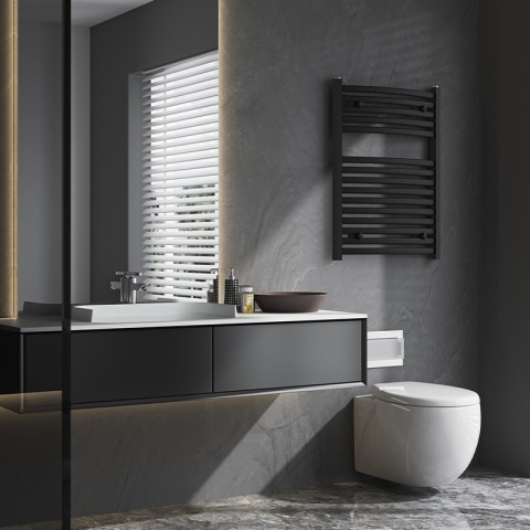 Calorifer vertical GAMA-BL-1 pentru baie 120x50, negru - Img 9