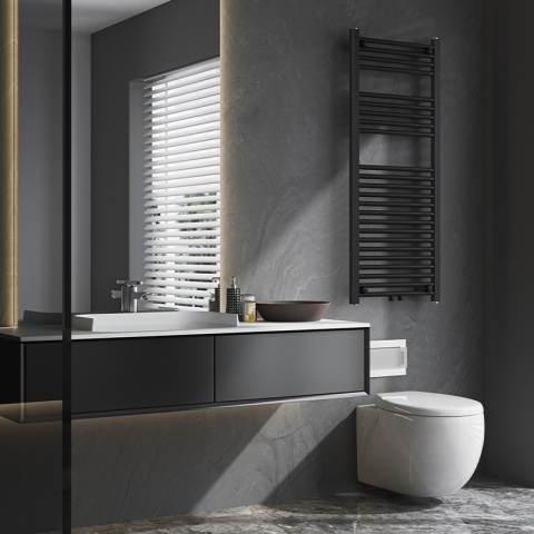 Calorifer vertical GAMA-BL-2 pentru baie 120x50, negru - Img 8