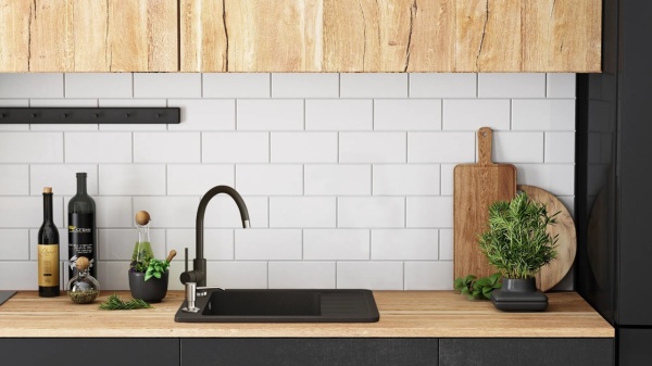 Chiuveta Bucatarie REA GRANIT STEN BLACK, Dimensiuni 48 x 79.5 x 20 cm, 1 Cuva, Picurator Reversibil, Incastrabila, Forma Dreptunghiulara, Negru - Img 3
