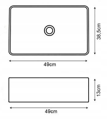 Chiuveta De Blat PRO CUBIC SLIM, 38.5x49x 13 Cm, Montaj Pe Blat, Design Deosebit, Forma Dreptunghiulara, Ceramica Sanitara, Alb - Img 3