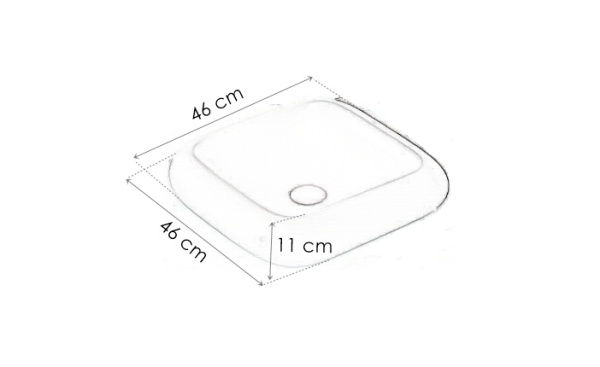 Chiuveta De Blat PRO SCILLA, 46x46 x 11 Cm, Montaj Pe Blat, Design Deosebit, Forma Dreptunghiulara, Ceramica Sanitara, Alb - Img 2
