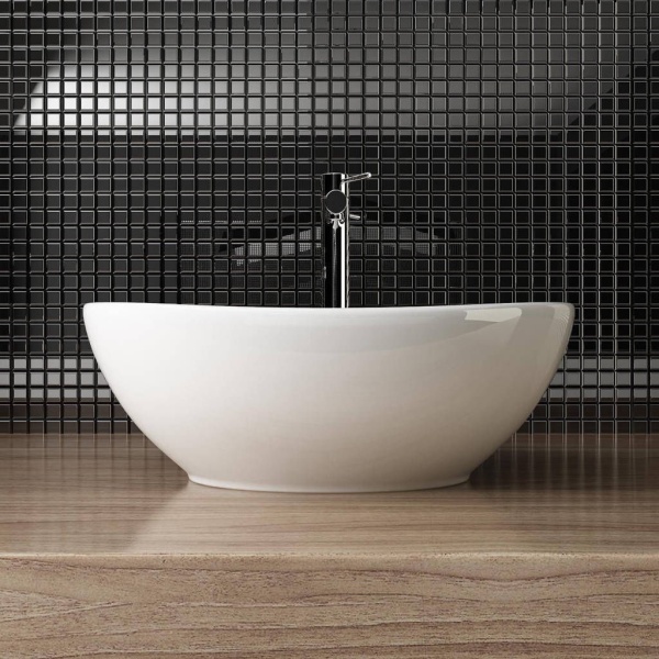 Chiuveta de blat PRO VERA White, Dimensiuni 40.5 x 33.7x 13.5 cm, Forma Ovala, Ceramica sanitara, Alb - Img 5
