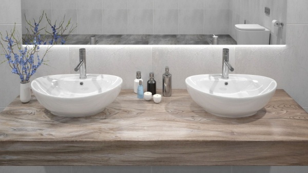Chiuveta de blat REA CINDY, Montaj Pe Blat, Design Deosebit, Ceramica Sanitara, Alba - Img 3