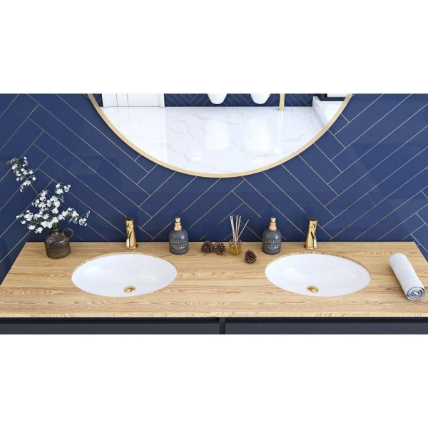 Chiuveta incastrata REA NEL White, Dimensiuni 47 cm x 39 x 21 cm, Ceramica Sanitara, Alb - Img 3