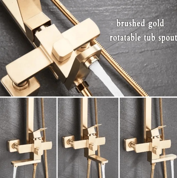 Coloana de dus cu 3 functii, Finisaj Gold Mat - Img 3
