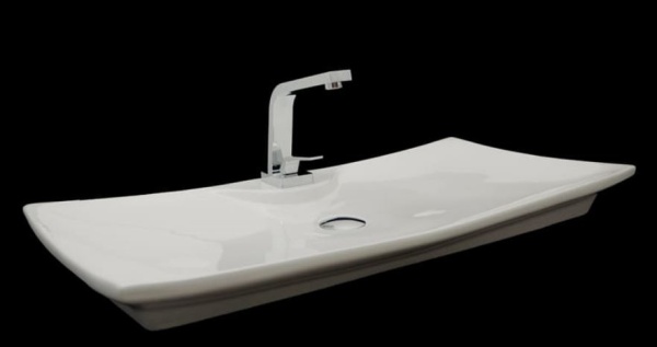 Lavoar de blat PRO AMADO, Dimensiuni 80 x 39.5 x 7.5 cm, Forma Dreptunghiulara, Ceramica sanitara, cu gaura baterie, Alb - Img 4