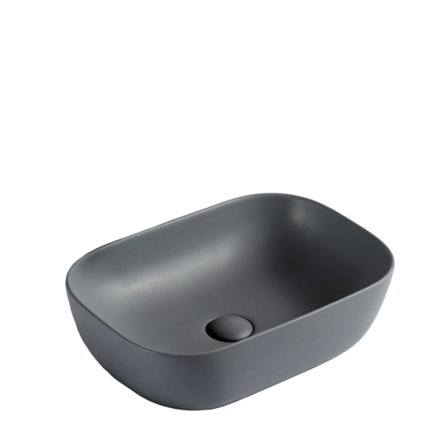 Lavoar De Blat PRO TOKYO DARK GREY, Dimensiuni 45.5 X 32 X 14 Cm, Forma Dreptunghiulara, Ceramica Sanitara, Gri Inchis, Finisaj Mat - Img 5