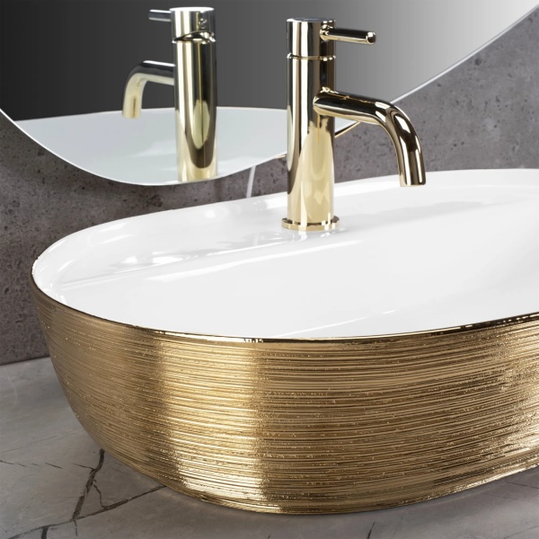 Lavoar de blat Rea Aura 61 cm, Culoare White Gold Brush - Img 3
