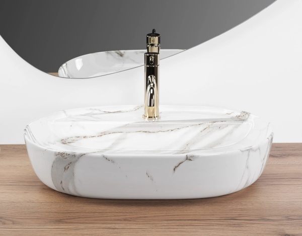 Lavoar De Blat Rea Aura 61cm,Design Modern, Imitatie de piatra,Shiny Aiax - Img 2