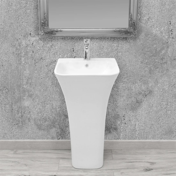Lavoar de podea Rea freestanding Ada Slim, Culoare Alb - Img 4