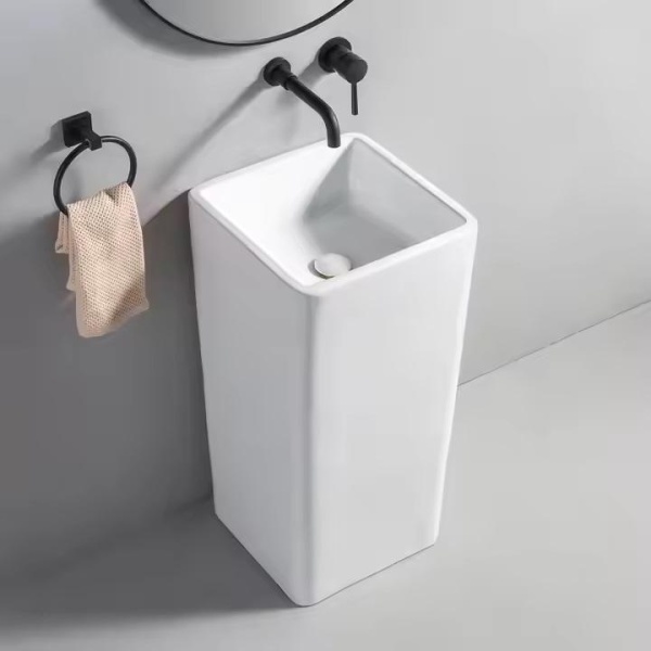 Lavoar FONTANA Montaj freestanding culoare alb - Img 3