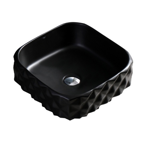 Lavoar pe blat, Pearl, Material Ceramica, Negru Mat, Dimensiune 40X40X15 cm - Img 3
