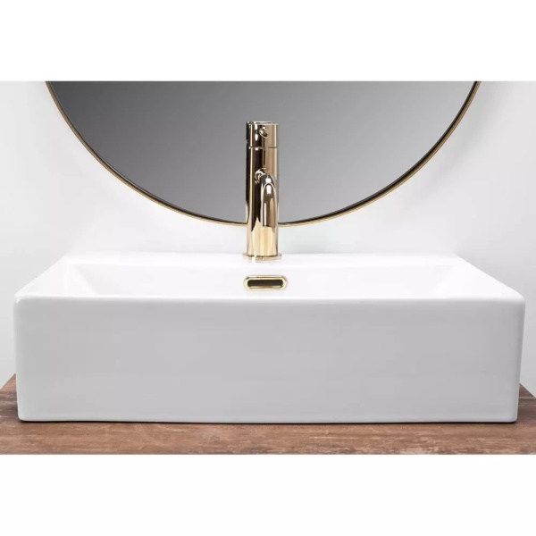 Lavoar pe blat Rea Bonita G dreptunghiular finisaj alb lucios 51 cm - Img 2